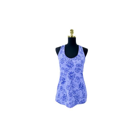 REI Co-Op Blue Floral Racerback Active Tank Top - M - Picture 1 of 8